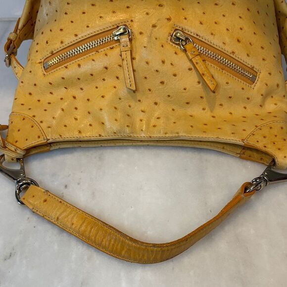 DOONEY & BOURKE Bag Purse Handbag Leather Ostrich Shoulder Bag Hobo Pocketbook - Picture 9 of 16